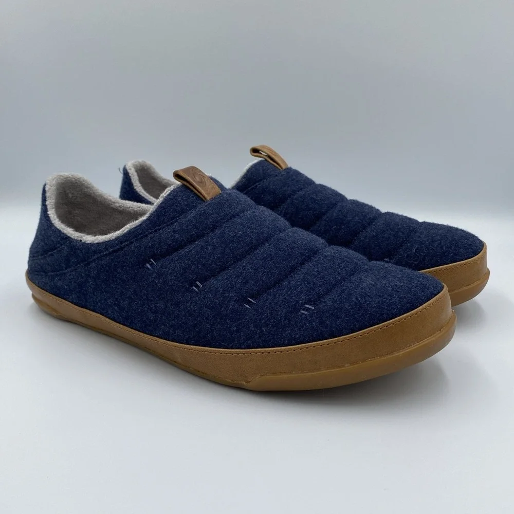 OluKai Mahana Men's Size 9 Blue Heather Jersey Slip-On Slippers 10451-DEDE